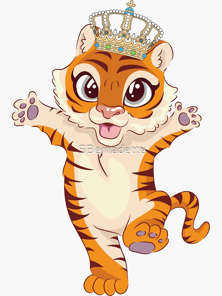 Thumbnail 3 of 3, Sticker, Tiger King - Baby Boy Cub designed and sold by SBernadette.