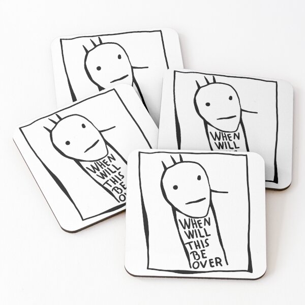 Item preview, when will this be over - minimalist - Line Art - sad creature designed and sold by Queerhaven.