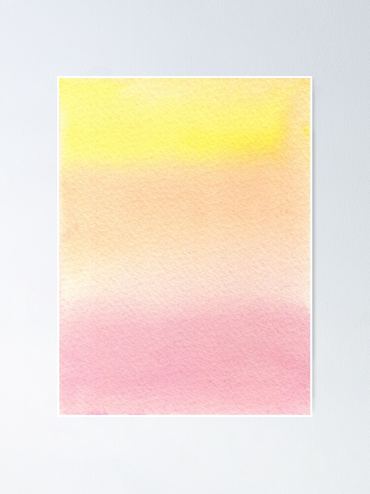 Handgemalte Aquarell Hintergrund Rosa Gelb Abstufung Poster Von Beverlyclaire Redbubble