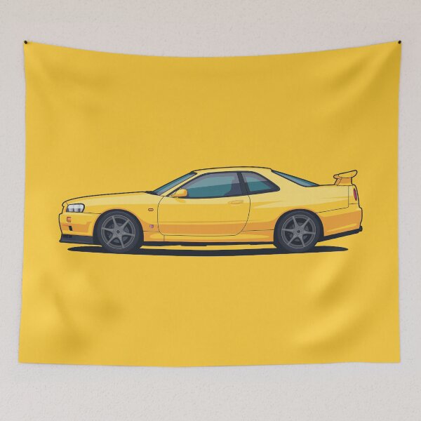 Item preview, R34 GT-R - Yellow designed and sold by VoodooCircus.