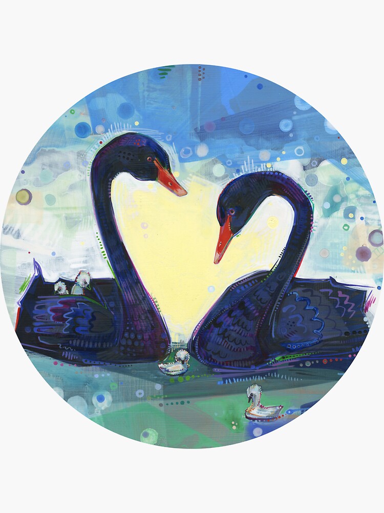 Black swan painting - 2012 by gwennpaints