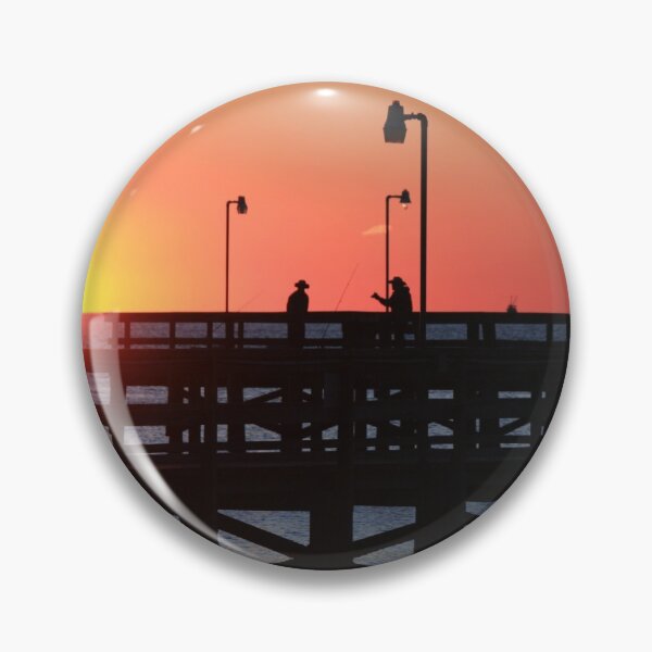 Item preview, Two fishermen sillouhetted on the pier at sunrise designed and sold by Timothy Gass.