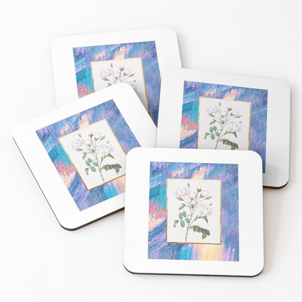 Item preview, White rose flower with frame abstract art designed and sold by ZAK TAH.
