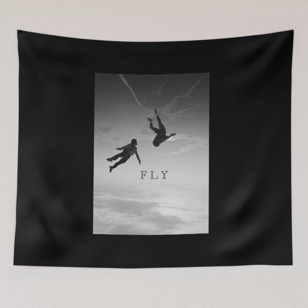 Item preview, FLY - Skydriving photo parachute - B&W designed and sold by Gatsbird Design.