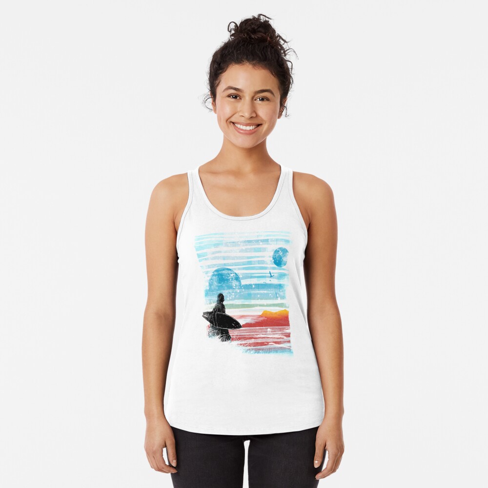 Discover dark side of the beach Racerback Tank Top