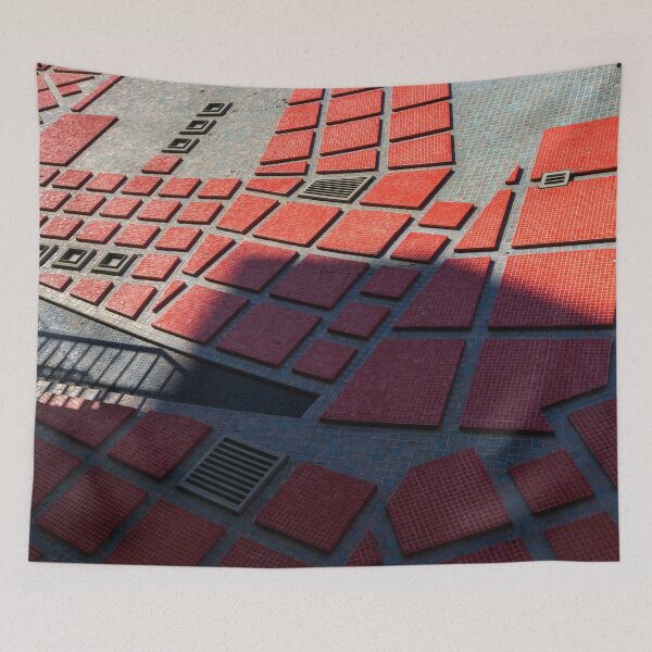 Item preview, Chic Geometrical Azulejos - Groovy Modern Tessellation in Crimson and Slate - Left designed and sold by Georgia Mizuleva.