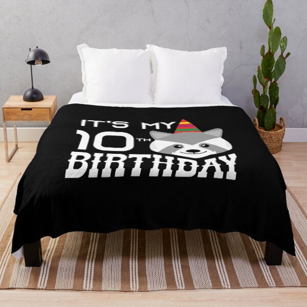 Item preview, It's My 10th Birthday 10 Years Old Raccoon Child B-day Party print designed and sold by Grabitees.