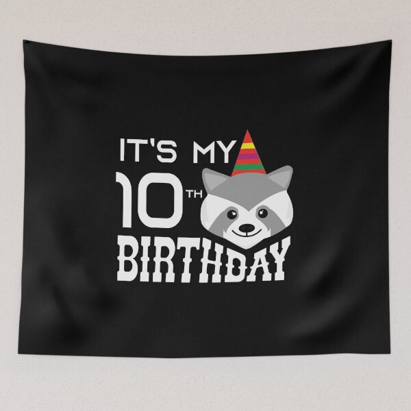 Item preview, It's My 10th Birthday 10 Years Old Raccoon Child B-day Party print designed and sold by Grabitees.