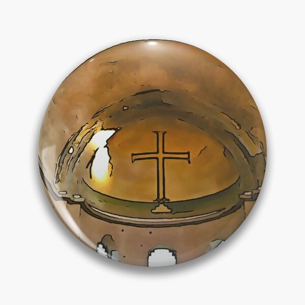 Item preview, Golden Cross Of The Hagia Eirene Constantinople Black Outline Art designed and sold by taiche.