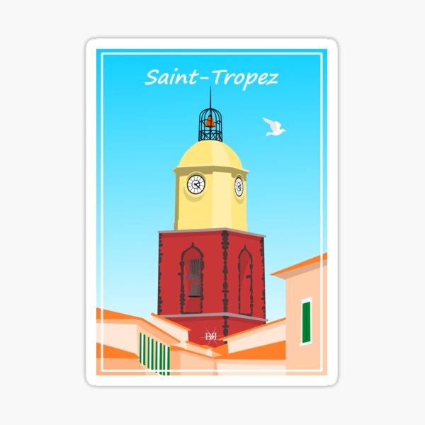 Vista previa del artículo con la obra «El campanario de Saint-Tropez», diseñado y vendido por BelleRiviera.