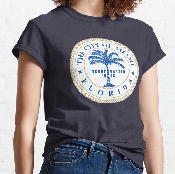  Miami Beach Florida Summer Time T-Shirt : Clothing