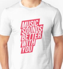 Music Sounds Better With You - red Unisex T-Shirt