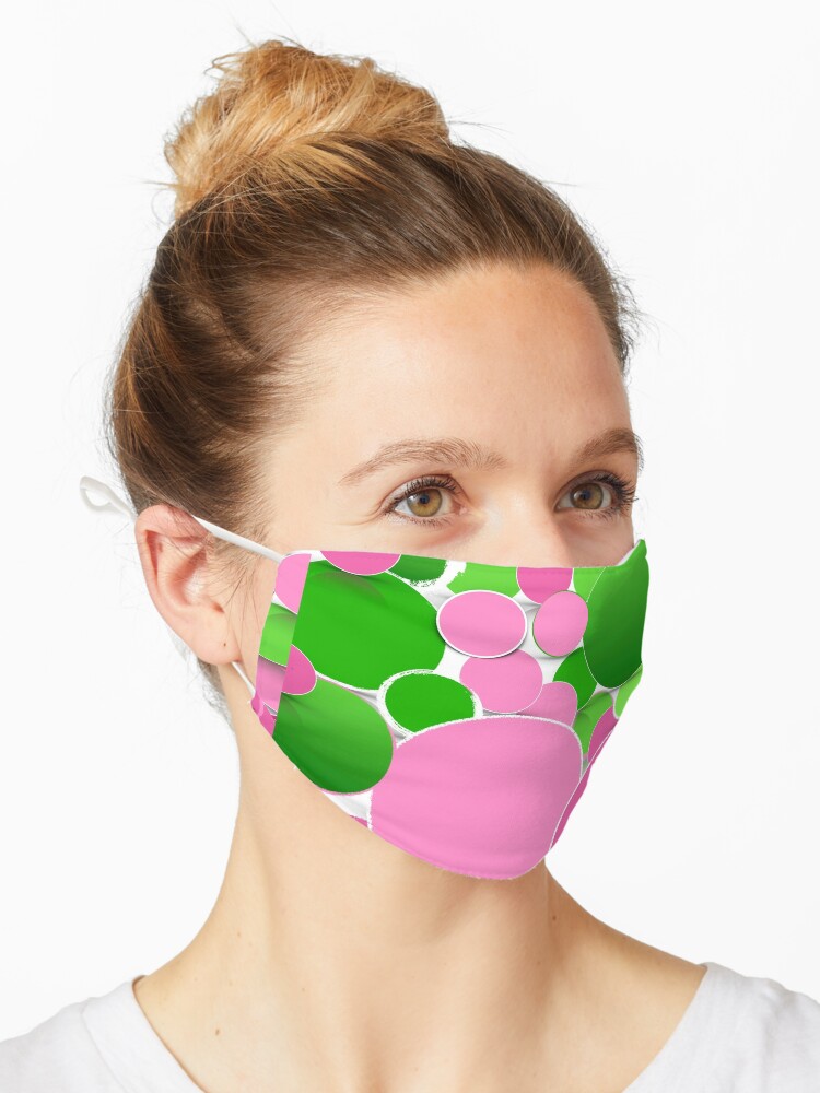 pink and green mask