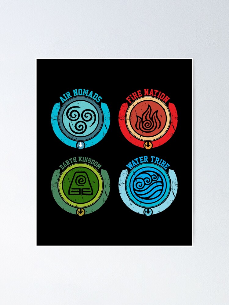 Air Nomads, Water Tribe, Fire Nation, Earth Kingdom Sticker for