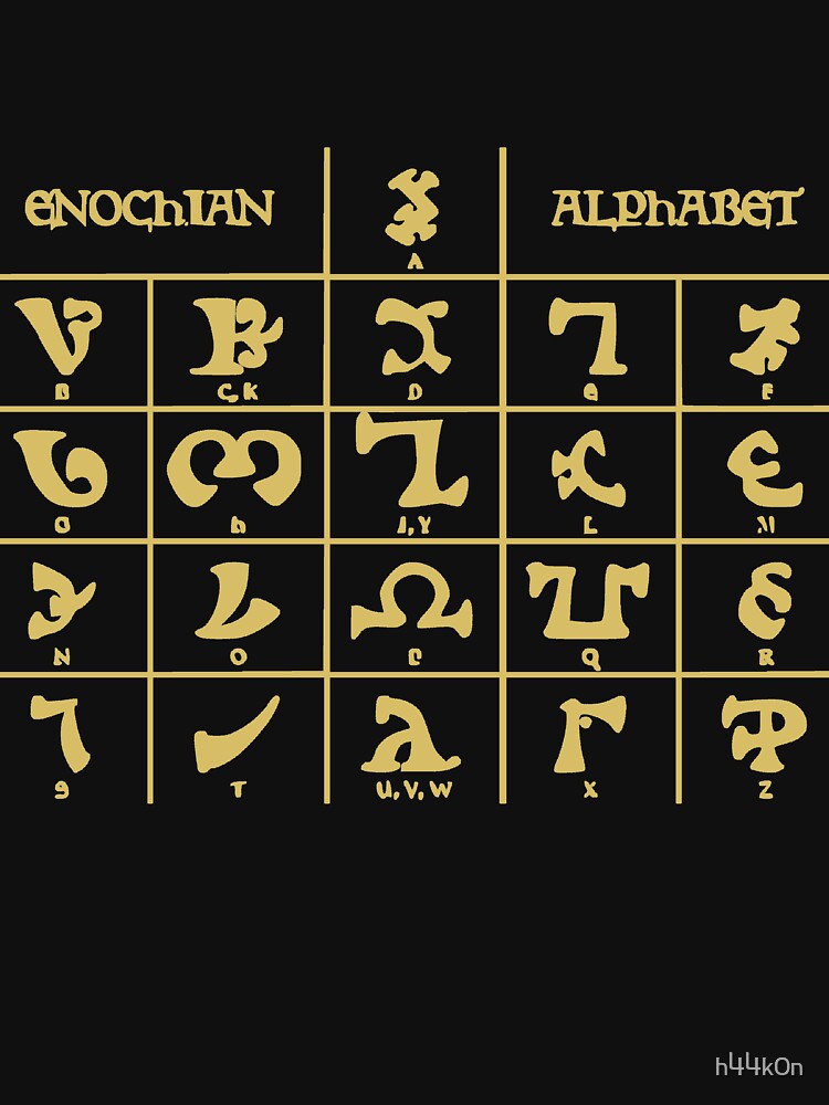 Enochian Magic Alphabet Occult Angelic Language John Dee T Shirt For