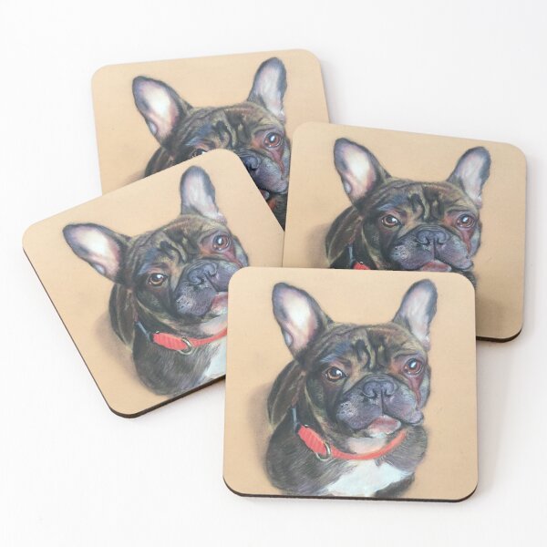 Item preview, dog portrait painting cute French bulldog puppy domestic pets animal picture  designed and sold by Julieford.