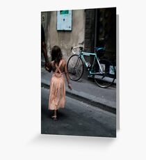 Father and daughter in Florence Greeting Card