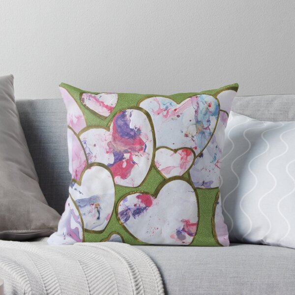 Item preview, Marbled Hearts on Green designed and sold by LymphomaLass.