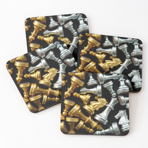 Item preview, Chess Showdown, Battle for Supremacy - Gold and Silver Chess Set Pieces designed and sold by sweeann.