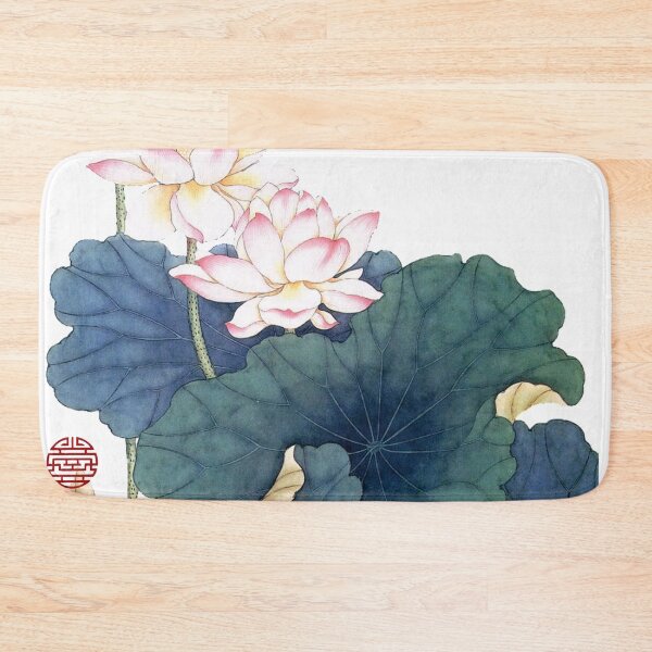 Item preview, Chinese Art Print - Lotus Stems Water Lilies with Swallows Birds designed and sold by Kallandra.