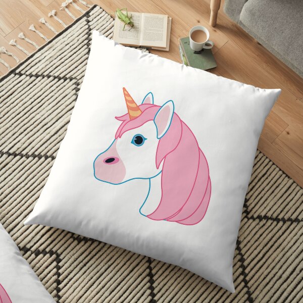 Pink Unicorn Emoji Floor Pillow