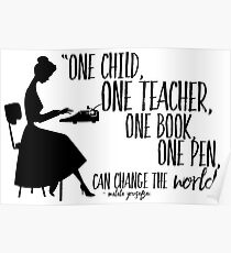 Citation des enseignants - Malala Yousafzai Poster