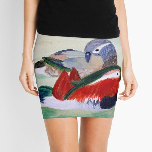 Mandarin Ducks Mini Skirt