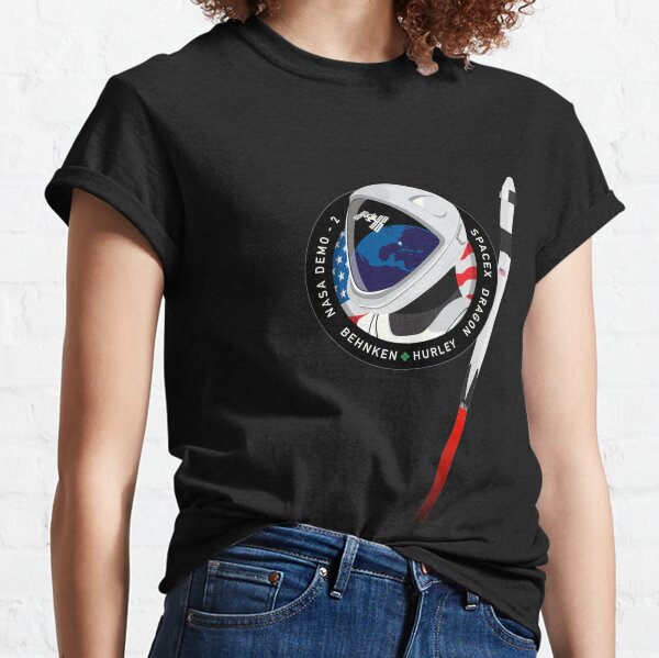 Spacex Crew Dragon Demo-2 mission Logo with F9 Classic T-Shirt