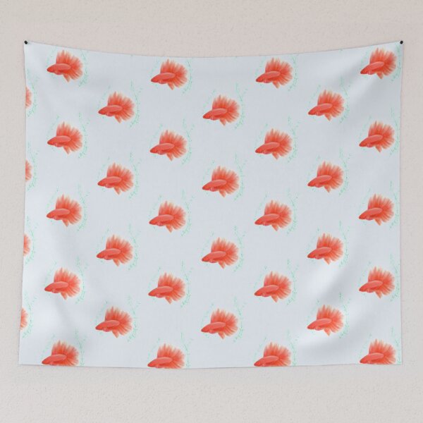 Item preview, Aesthetic Simple Betta Fish Red Art Design Logo Gift Tattoo T Shirt Sticker designed and sold by Marinaaa010.
