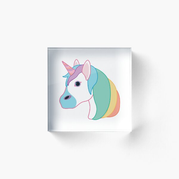 Rainbow Unicorn Emoji Acrylic Block