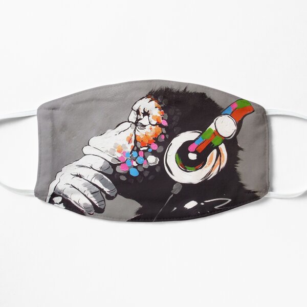 Banksy - Singe avec un casque Masque sans plis
