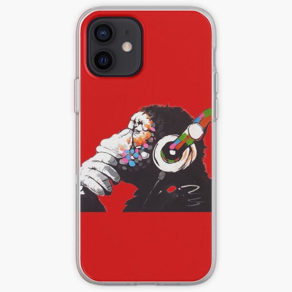 Banksy - Monkey with Headphones iPhone Soft Case