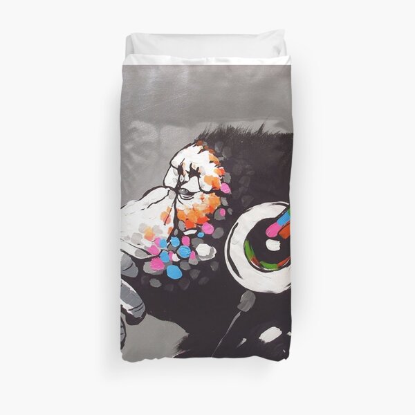 Banksy - Monkey with Headphones Duvet Cover