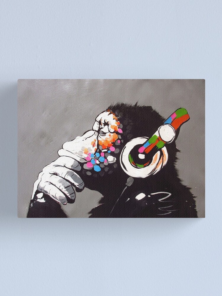 Alternate view of Banksy - Monkey with Headphones Canvas Print