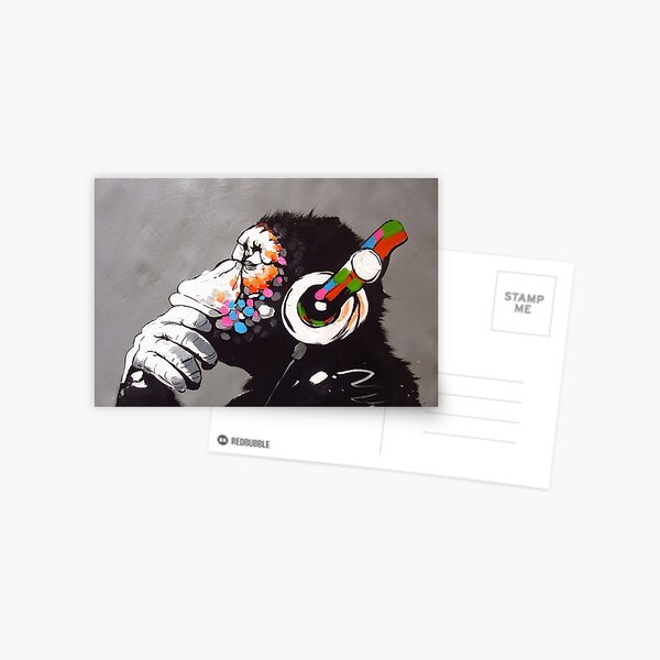 Banksy - Singe avec un casque Carte postale