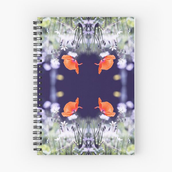 Item preview, Fresh red poppy and mauve flowers surreal shaped symmetrical kaleidoscope designed and sold by Grégory DUBUS.