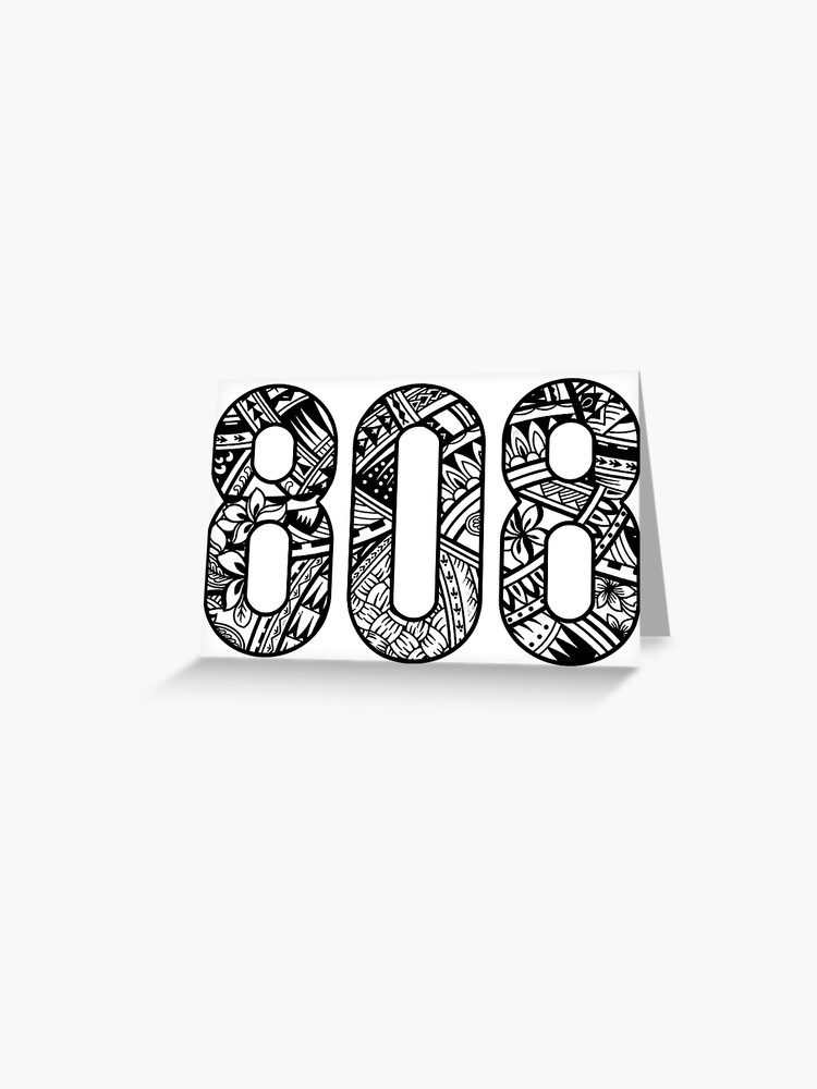808 Area Code Hawaiian Tattoo" Greeting Card for Sale by northshoresign