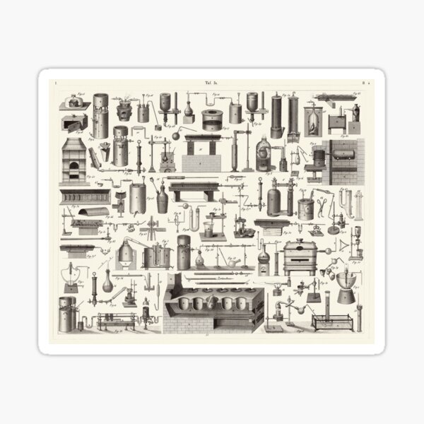 Vintage Science and Engineering Poster: Antique Chemistry #Vintage #Science #Engineering #Poster #Antique #Chemistry Sticker