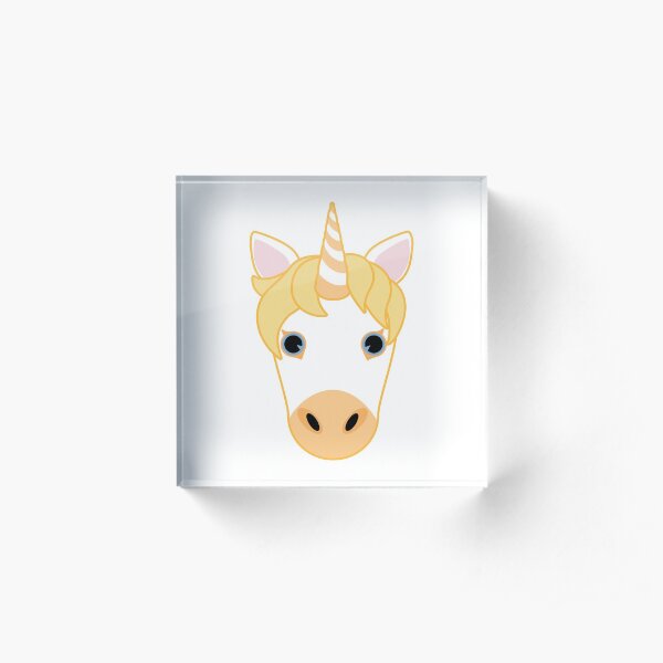Yellow Unicorn Emoji Acrylic Block