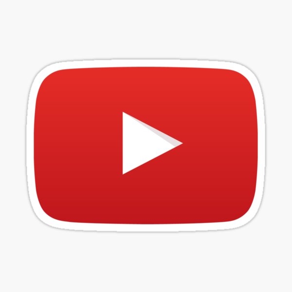 Youtube Logo Sticker By Tvfangirl Redbubble