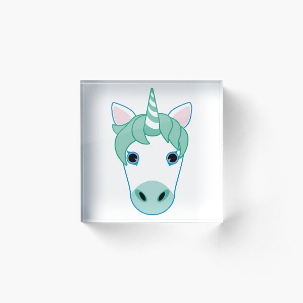 Green Unicorn Emoji Acrylic Block