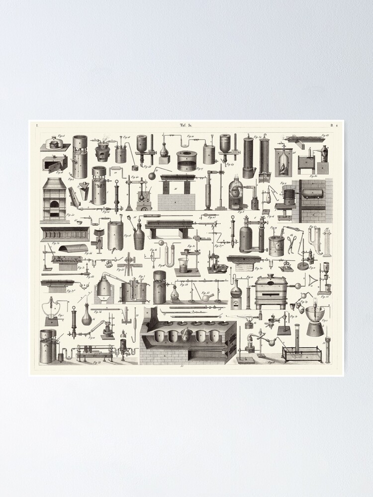 Alternate view of Vintage Science and Engineering Poster: Antique Chemistry #Vintage #Science #Engineering #Poster #Antique #Chemistry Poster