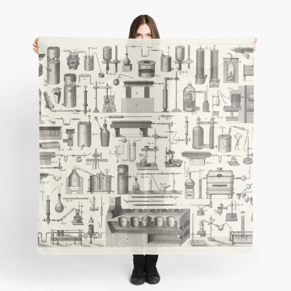 Vintage Science and Engineering Poster: Antique Chemistry Scarf