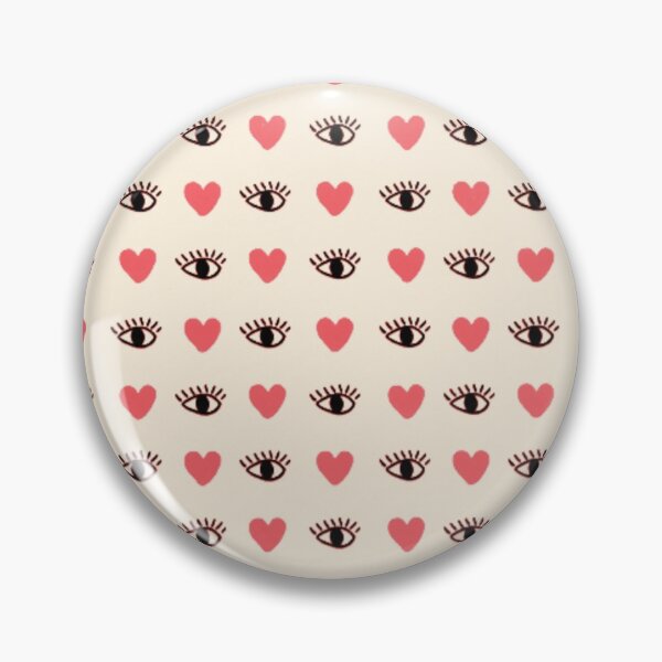 Item preview, Simple Pink Hearts and Black Eyes Cartoon Pattern designed and sold by FortuneTee.
