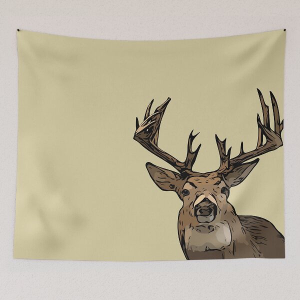 Item preview, Modern Rustic Non-Typical Whitetail Deer Illustration Wall Mount designed and sold by CynthiaCharlene.