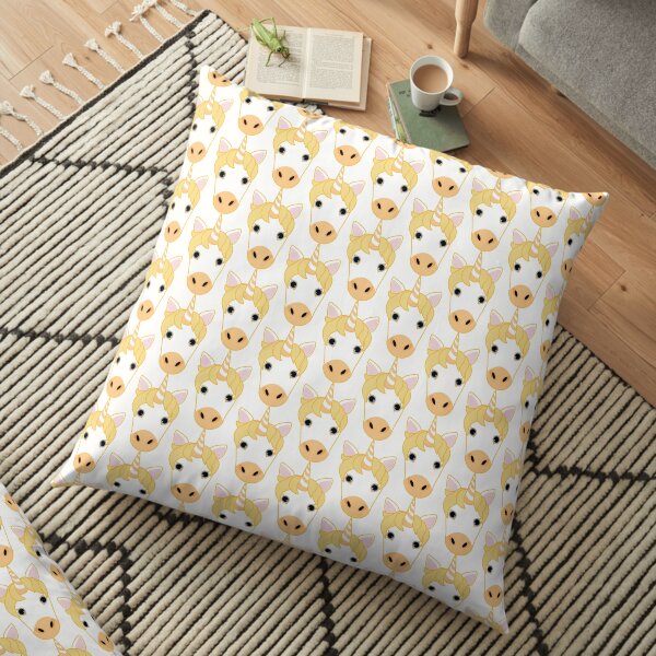 Yellow Unicorn Emoji Floor Pillow