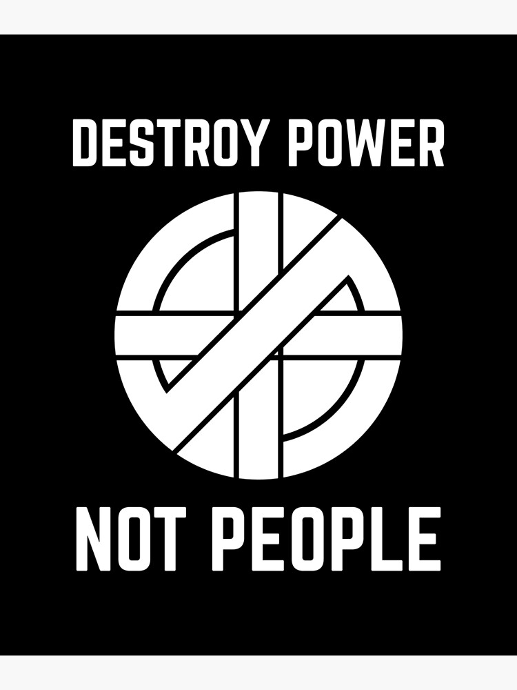 Vintage Punk Rock Destroy Power Not People 