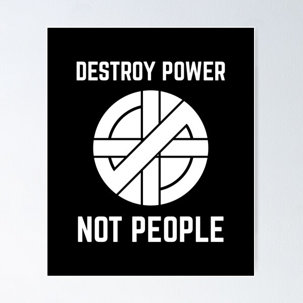 Vintage Punk Rock Destroy Power Not People 