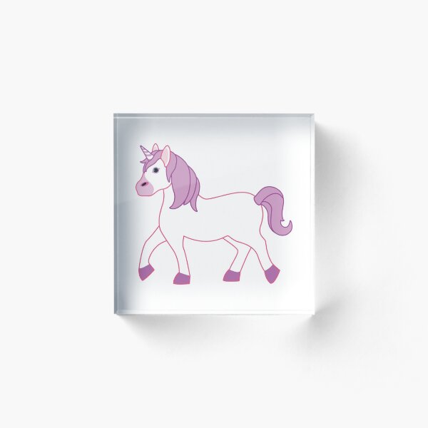 Purple Unicorn Emoji Acrylic Block
