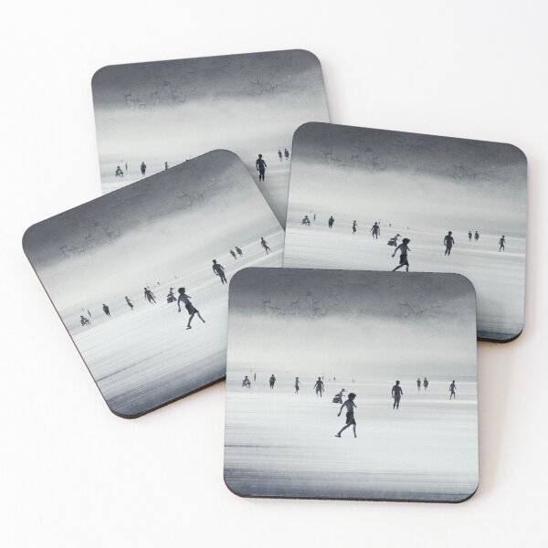 Item preview, skating on light - people in an abstract seascape designed and sold by Dyrk Wyst Redbubble Shop.
